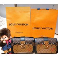 Louis Vuitton LV Women Trunk Clutch Handbag in Monogram and Monogram Reverse Canvas (1)