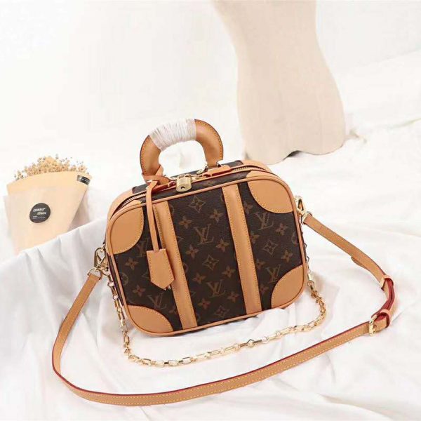 Louis Vuitton LV Women Valisette PM Handbag in Monogram Canvas-Brown (9)