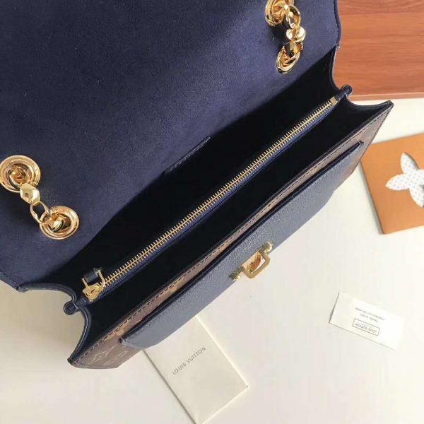 Louis Vuitton LV Women Victoire Chain Bag in Monogram Coated Canvas-Navy (15)