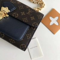 Louis Vuitton LV Women Victoire Chain Bag in Monogram Coated Canvas-Navy (4)