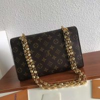 Louis Vuitton LV Women Victoire Chain Bag in Monogram Coated Canvas-Navy (4)