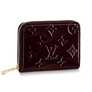 Louis Vuitton LV Women Zippy Coin Purse in Monogram Vernis Patent Calf Leather-Brown