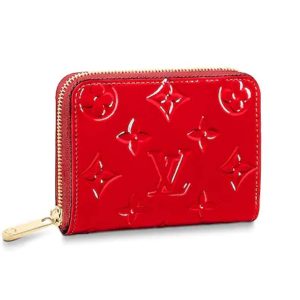 Louis Vuitton LV Women Zippy Coin Purse in Monogram Vernis Patent Calf Leather-Red