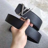 Louis Vuitton Men LV Initiales 40mm Reversible Belt in Calf Leather-Black (1)