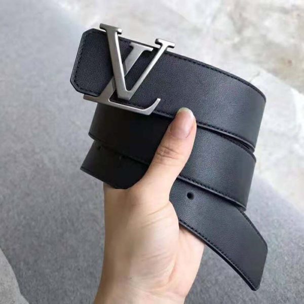 Louis Vuitton Men LV Initiales 40mm Reversible Belt in Calf Leather-Black (4)