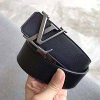 Louis Vuitton Men LV Initiales 40mm Reversible Belt in Calf Leather-Black (1)