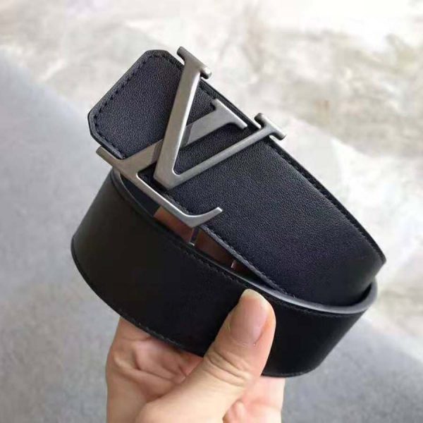 Louis Vuitton Men LV Initiales 40mm Reversible Belt in Calf Leather-Black (5)