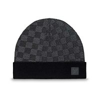 Louis Vuitton Unisex Petit Damier Hat NM in Iconic Damier 100% Wool-Grey (1)
