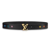 Louis Vuitton LV Unisex LV New Wave 35mm Belt in Denim Fabric and Calf Leather (1)