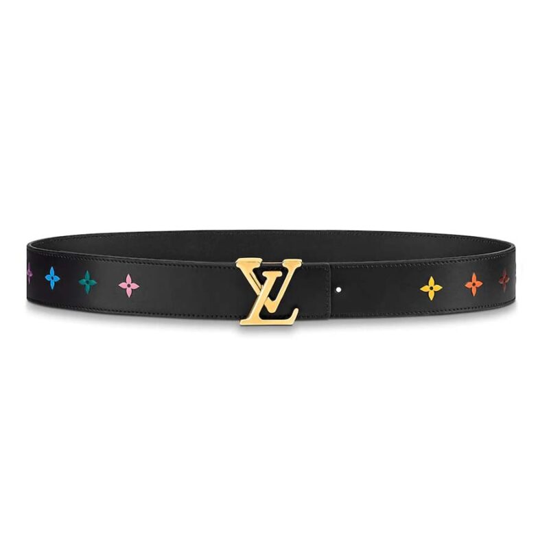 Louis Vuitton Women LV New Wave 35mm Belt in Calf leather-Black
