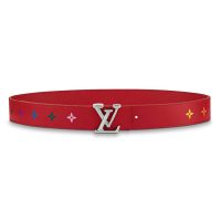 Louis Vuitton LV Unisex LV New Wave 35mm Belt in Denim Fabric and Calf Leather (1)