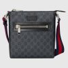 Gucci GG Men GG Black Small Messenger Bag Supreme Canvas