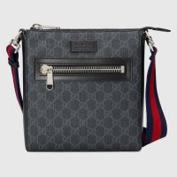 Gucci GG Men GG Black Small Messenger Bag Supreme Canvas