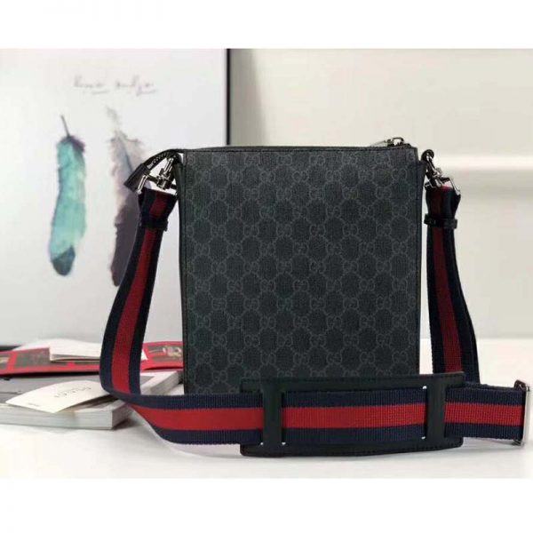 Gucci GG Men GG Black Small Messenger Bag Supreme Canvas (4)