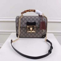 Gucci GG Women Padlock GG Small Bamboo Shoulder Bag Beige