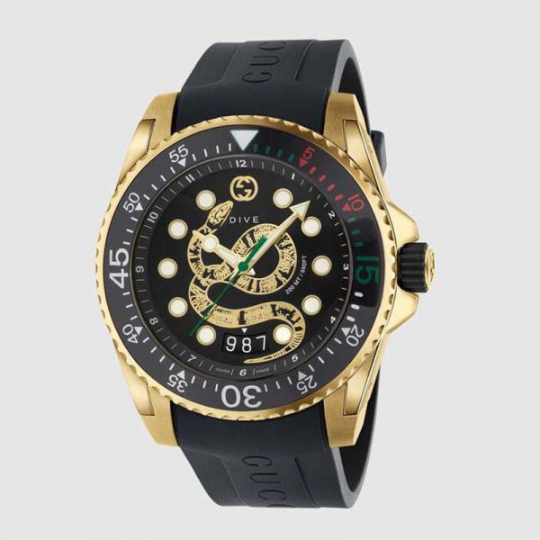 Gucci Men Gucci Dive Watch 45mm-Black