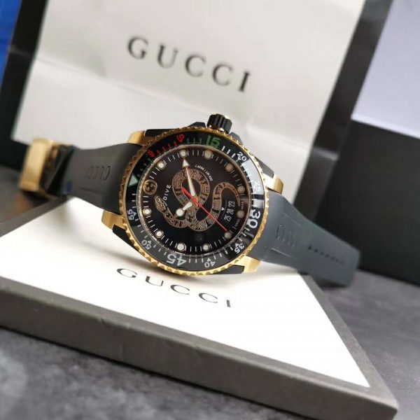 Gucci Men Gucci Dive Watch 45mm-Black (3)