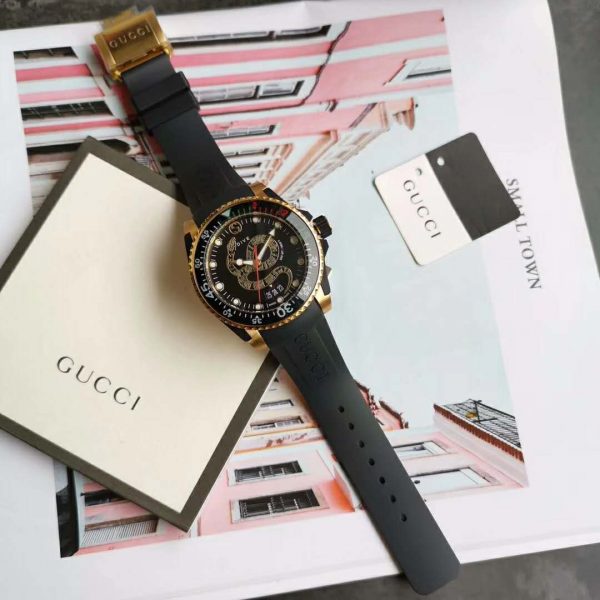 Gucci Men Gucci Dive Watch 45mm-Black (6)