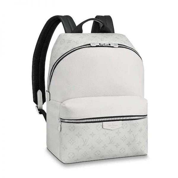 Louis Vuitton LV Unisex Discovery Backpack PM Monogram Canvas Taiga Leather-White