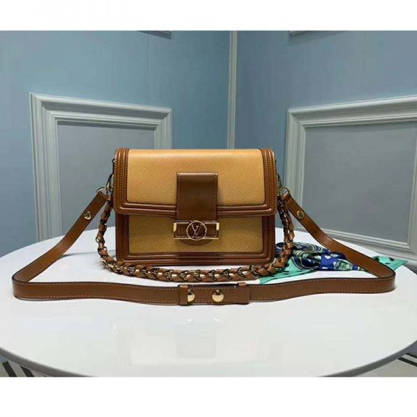 Louis Vuitton LV Women Mini Dauphine Epi Grained Cowhide Leather-Brown (2)
