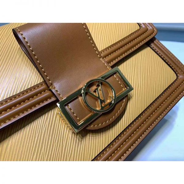 Louis Vuitton LV Women Mini Dauphine Epi Grained Cowhide Leather-Brown (7)