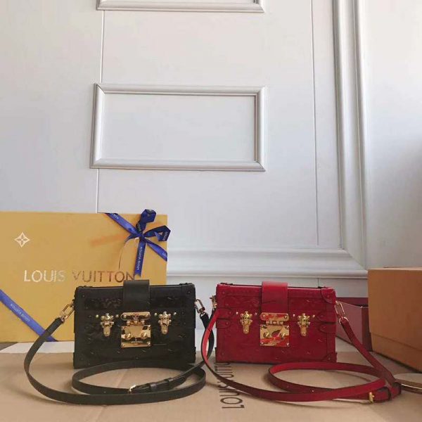 Louis Vuitton LV Women Petite Malle in Calf Leather-Black (1)