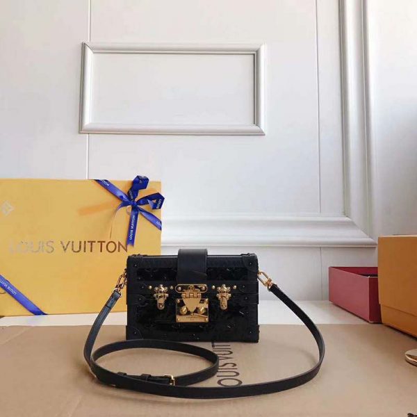 Louis Vuitton LV Women Petite Malle in Calf Leather-Black (2)