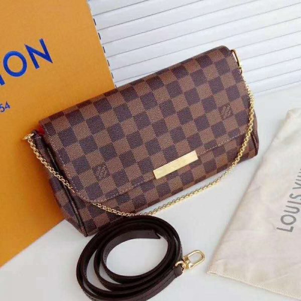 Louis Vuitton LV Women Pochette Favorite MM Damier Ebene Canvas (2)