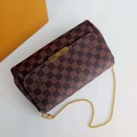 Louis Vuitton LV Women Pochette Favorite MM Damier Ebene Canvas