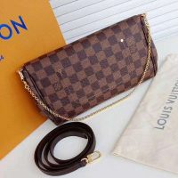 Louis Vuitton LV Women Pochette Favorite MM Damier Ebene Canvas