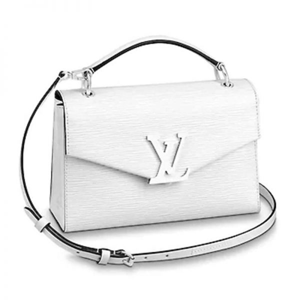 Louis Vuitton LV Women Pochette Grenelle Handbag Epi Grained Leather-White