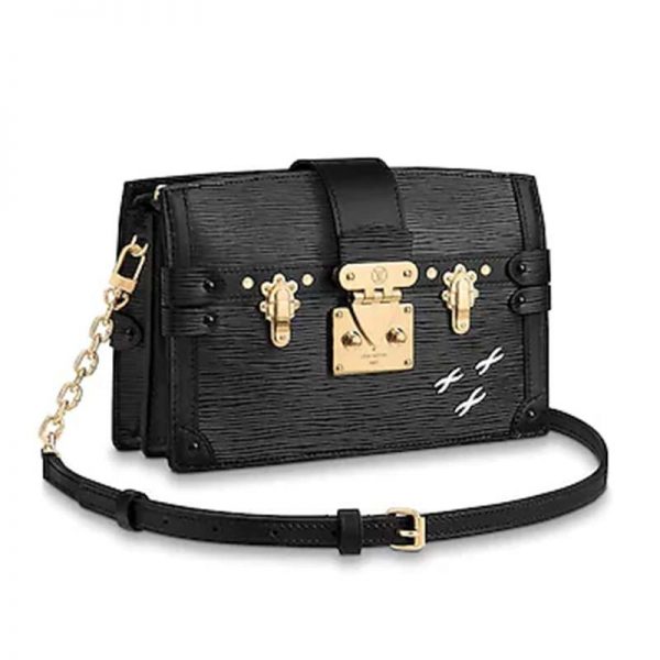 Louis Vuitton LV Women Trunk Clutch Handbag in Supple Epi-Black
