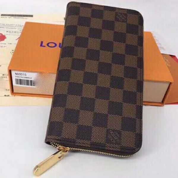 Louis Vuitton LV Women Zippy Wallet Damier Ebene Canvas-Brown (2)