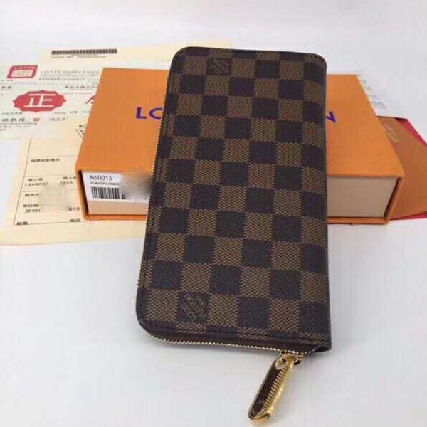 Louis Vuitton LV Women Zippy Wallet Damier Ebene Canvas-Brown (3)