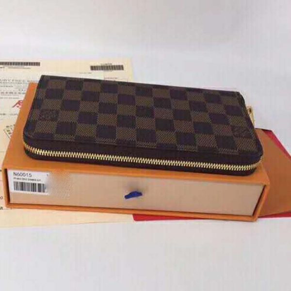 Louis Vuitton LV Women Zippy Wallet Damier Ebene Canvas-Brown (4)