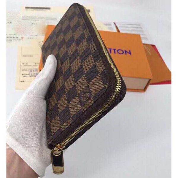 Louis Vuitton LV Women Zippy Wallet Damier Ebene Canvas-Brown (6)