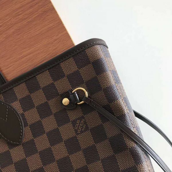 Louis Vuitton Women LV Neverfull MM in Damier Ebène Canvas (5)