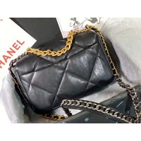 Chanel Women Clutch with Chain in Shiny Lambskin Leather-Black