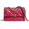 Chanel Women Chanel 19 Large Flap Bag Lambskin Leather-Rose