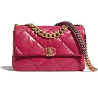 Chanel Women Chanel 19 Large Flap Bag Lambskin Leather-Rose