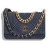 Chanel Women Chanel 19 Wallet On Chain Denim Blue
