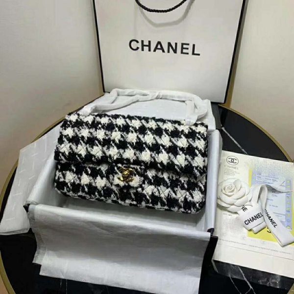 Chanel Women Classic Handbag in Tweed & Gold-Tone Metal-Black (2)