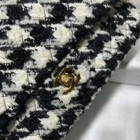 Chanel Women Classic Handbag in Tweed & Gold-Tone Metal-Black