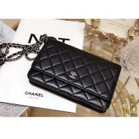 Chanel Women Classic Wallet On Chain in Lambskin Leather-Black