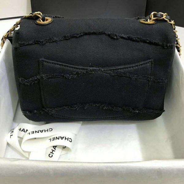 Chanel Women Flap Bag Denim & Gold-Tone Metal-Black (4)