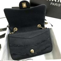 Chanel Women Flap Bag Denim & Gold-Tone Metal-Black