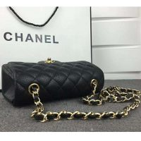 Chanel Women Flap Bag Grained Calfskin & Gold-Tone Metal-Black