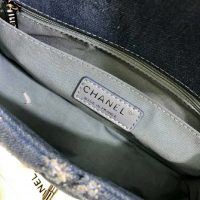 Chanel Women Large Flap Bag Denim & Silver-Tone Metal-Blue