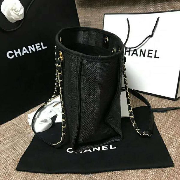 Chanel Women Large Shopping Bag in Mixed Fibers-Black (5)