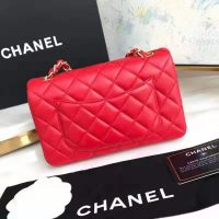 Chanel Women Mini Flap Bag in Lambskin Leather-Orange